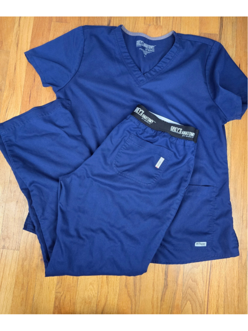 Women's Grey's Anatomy by Barco Scrub Set, Size L, Navy Blue